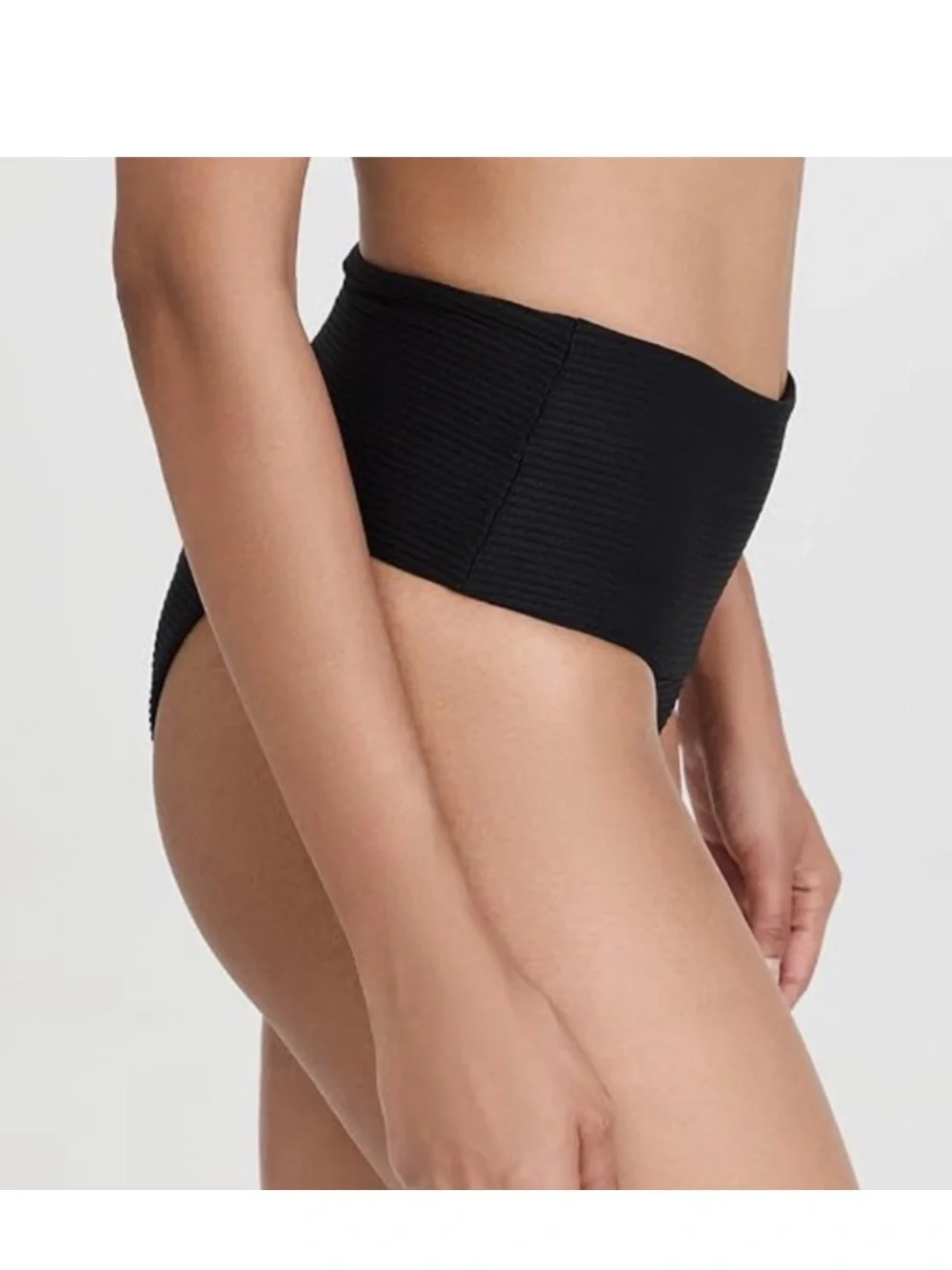L*Space Eco Repreve Desi High Banded Waist Ribbed Bikini Swim Bottom NWT Size XS